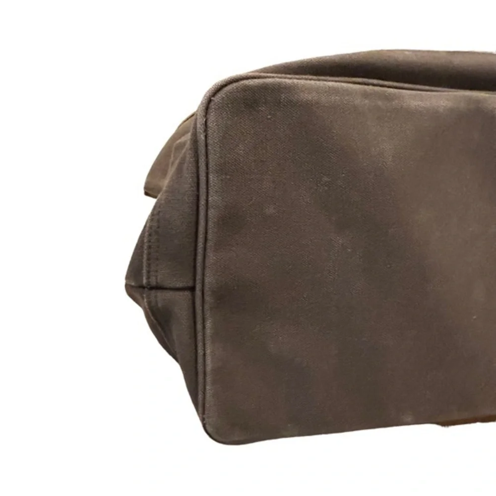 Vintage HIGH SIERRA Mens Brown Green Canvas Leather Flight Large Duffel‎ Bag